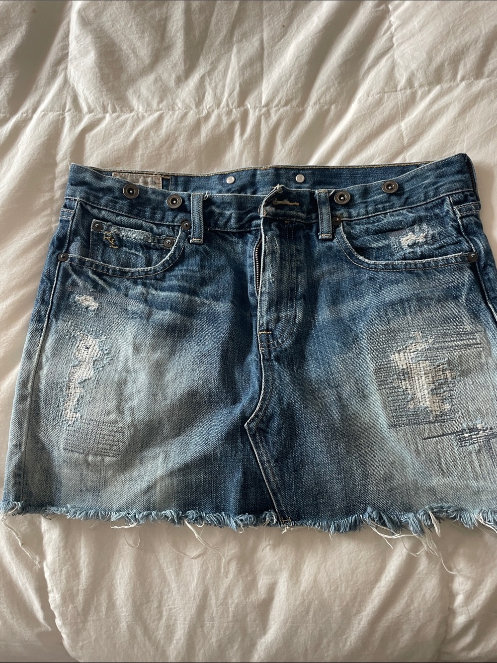 U.S. Polo Assn. Distressed Blue Denim Mini Skirt
